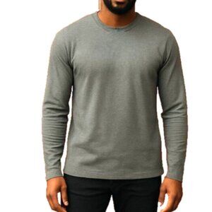Men’s Long Sleeve T-Shirt Sz Small NEW Charcoal Gray Casual Basic Tee Level Ten